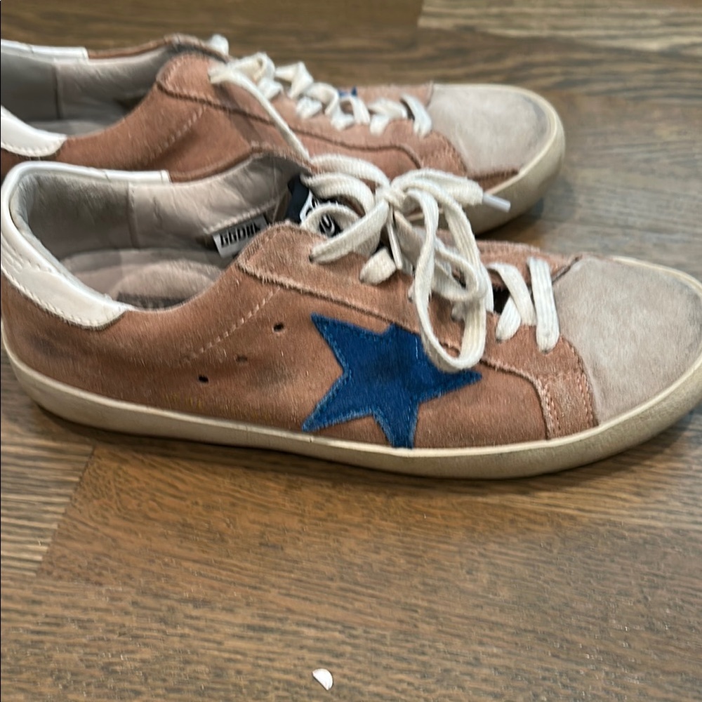 Golden Goose Blue Star Brown Sneakers with Suede Accents - Picture 4 of 7